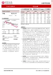 有色金属：三元材料价格下跌，特斯拉公布Model 3中国售价