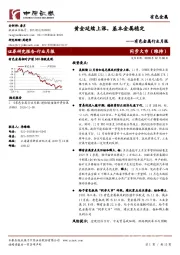 有色金属行业月报：黄金延续上涨，基本金属稳定