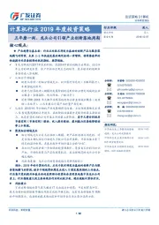 计算机行业2019年度投资策略：五年磨一剑、龙头公司引领产业创新落地周期