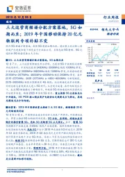 通信行业周报:三大运营商频谱分配方案落地,5G如期而至;2019年中国移动保持20亿元物联网专项补贴不变