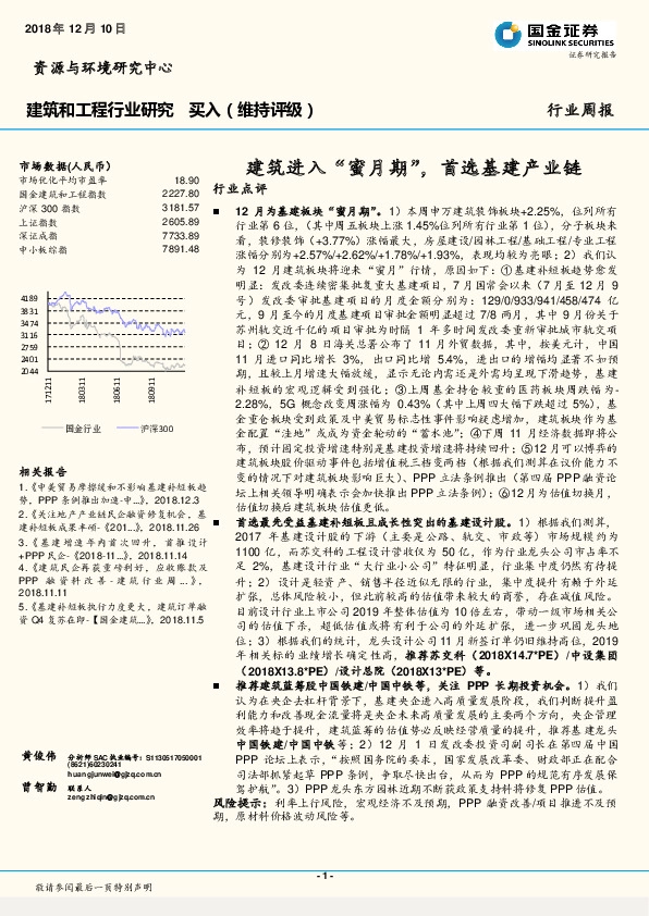 建筑和工程行业研究行业周报：建筑进入“蜜月期”，首选基建产业链