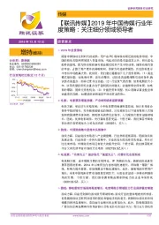 【联讯传媒】2019年中国传媒行业年度策略：关注细分领域领导者