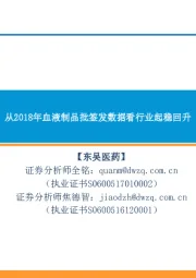 从2018年血液制品批签发数据看行业起稳回升