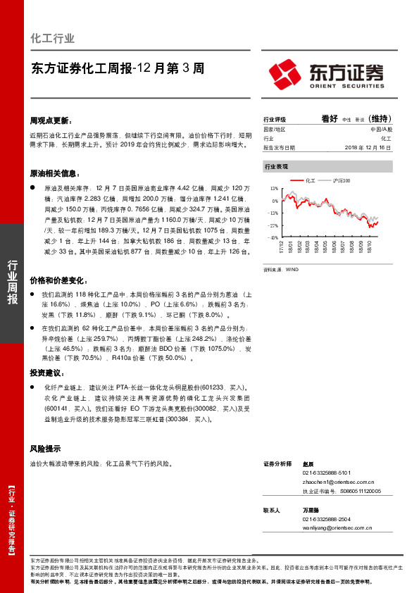 化工周报12月第3周