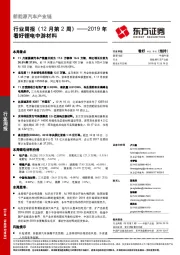 新能源汽车产业链行业周报（12月第2周）：2019年看好锂电中游材料