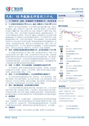 汽车：18年数据点评系列二十九：11月乘用车：批发、终端继续下行属预期之中，环比有改善