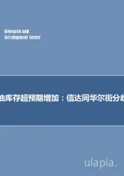 石油开采行业周报：预计美国原油库存超预期增加-信达同华尔街分歧142万桶！