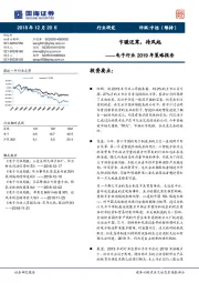 电子行业2019年策略报：乍暖还寒，待风起