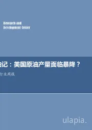 每周油记：美国原油产量面临暴降？