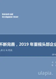 电气设备及新能源行业周报：政策体系不断完善，2019年重视头部企业