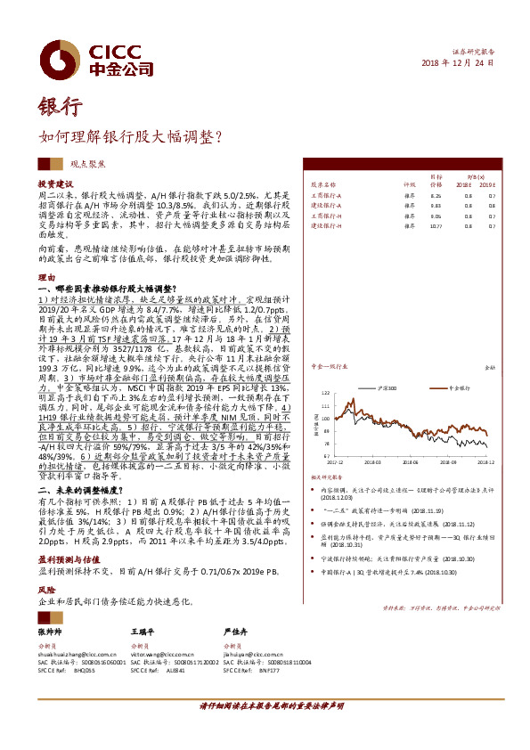 银行观点聚焦：如何理解银行股大幅调整？