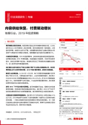 传媒行业：2019年投资策略：内容供给恢复，付费驱动增长