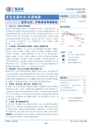 有色金属行业-月度观察：金价上行，沪锌库存再创新低