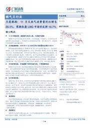 燃气Ⅱ行业月度跟踪：11月天然气消费量同比增长20.3%，寒潮来袭LNG市场价反弹16.7%