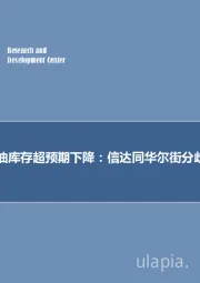 石油开采行业周报：预计美国原油库存超预期下降，信达同华尔街分歧223万桶！