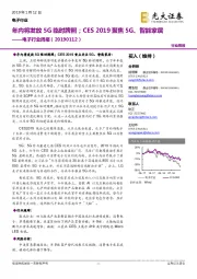 电子行业周报:年内将发放5G临时牌照;CES 2019聚焦5G、智能家居