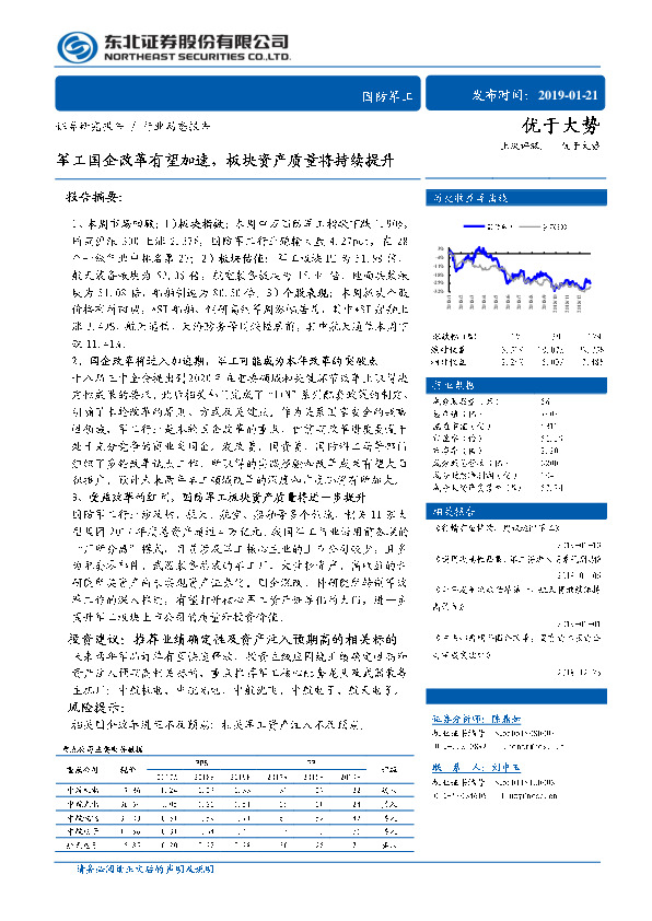 国防军工行业动态报告：军工国企改革有望加速，板块资产质量将持续提升