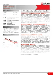 公用事业行业动态点评：12月电力生产加快，全年火电利用小时显著回升