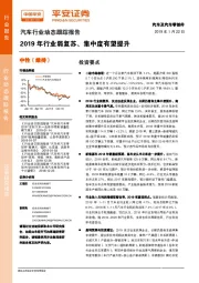 汽车行业动态跟踪报告：2019年行业弱复苏、集中度有望提升