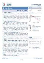 有色金属行业：美元下挫，金属上涨