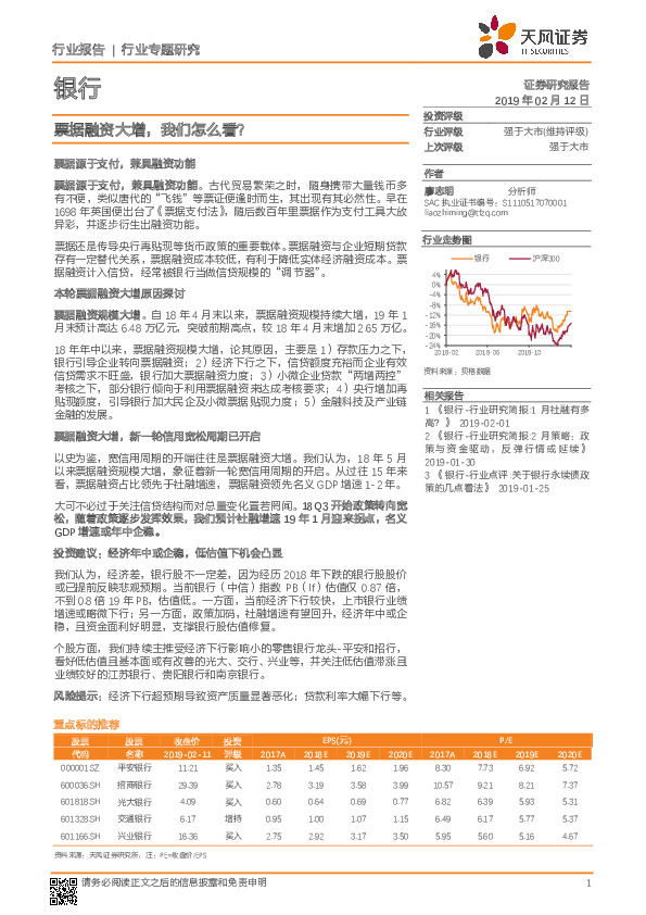 银行行业专题研究：票据融资大增，我们怎么看？