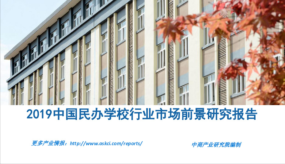 2019中国民办学校行业市场前景研究报告