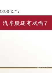 中国汽车产业展望报告之二：汽车股还有戏吗？