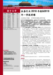 证券行业2018年报&2019年一季报前瞻：业绩见底回暖，市场情绪提振券商领航