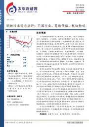 钢铁行业动态点评：不因行业、莫论估值、板块轮动