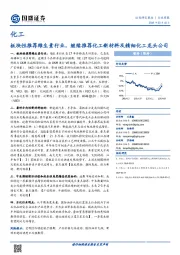 化工行业周报：板块性推荐维生素行业，继续推荐化工新材料及精细化工龙头公司