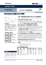 电子行业3月份投资策略：新一轮政策红利助力电子产业强国梦