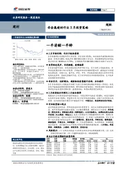 非金属建材行业3月投资策略：一半清醒一半醉