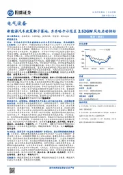 电气设备行业周报：新能源汽车政策靴子落地，齐齐哈尔示范区2.52GW风电启动招标