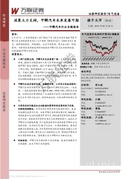 甲醇汽车行业专题报告：政策大力支持，甲醇汽车未来发展可期