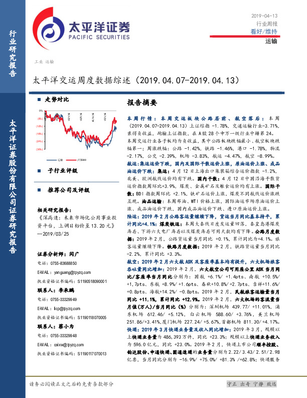 交运周度数据综述