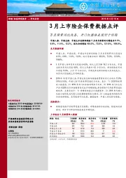 3月上市险企保费数据点评：3月保费同比改善，开门红整体表现好于预期