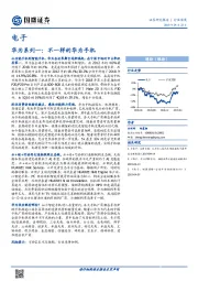 电子行业深度：华为系列一：不一样的华为手机