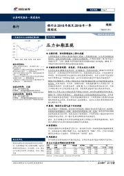 银行业2018年报及2019年一季报综述：压力如期显现