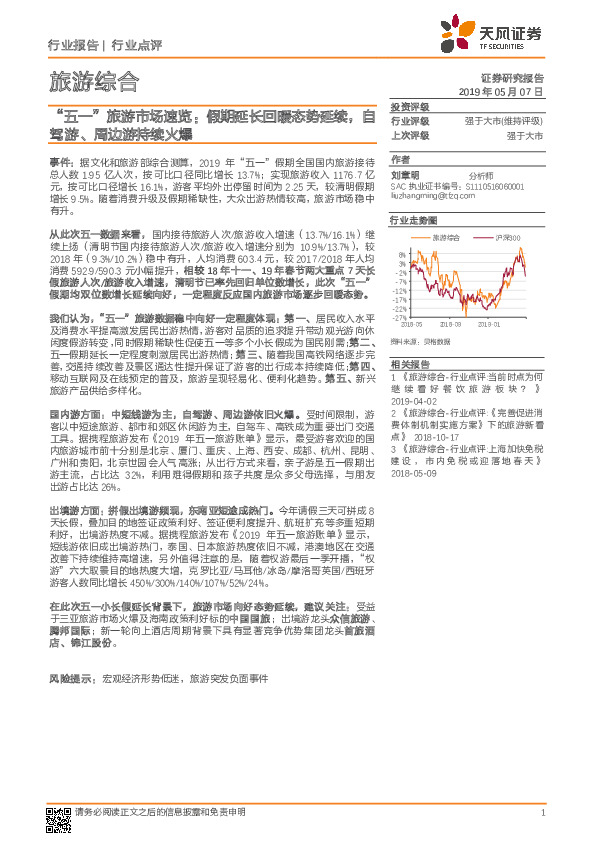 “五一”旅游市场速览：假期延长回暖态势延续，自驾游、周边游持续火爆