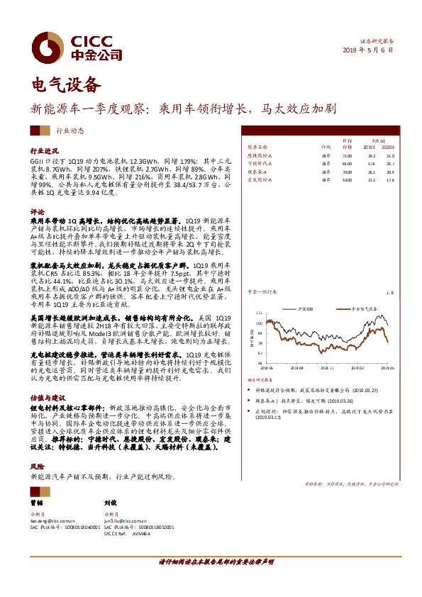 电气设备：新能源车一季度观察：乘用车领衔增长，马太效应加剧