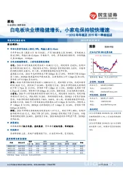 家电2018年年报及2019年一季报综述:白电板块业绩稳健增长,小家电保持较快增速