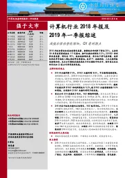 计算机行业2018年报及2019年一季报综述：减值后弹性势能增加，Q1看到拐点