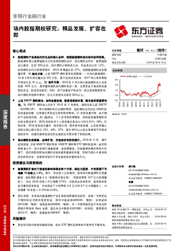 非银行金融行业：场内股指期权研究：精品发展、扩容在即