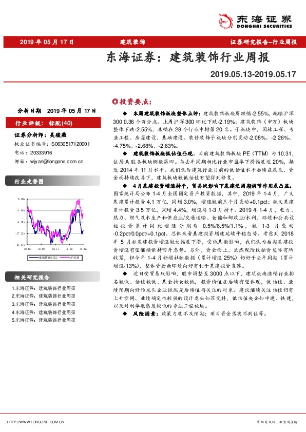 建筑装饰行业周报