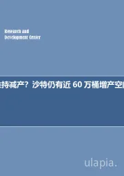 石油开采行业周报:每周油记:维持减产?沙特仍有近60万桶增产空间!