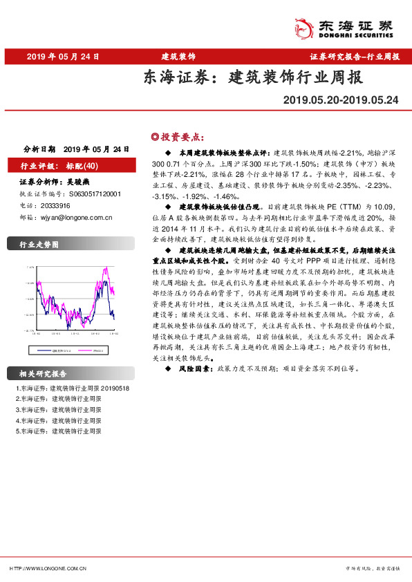 建筑装饰行业周报
