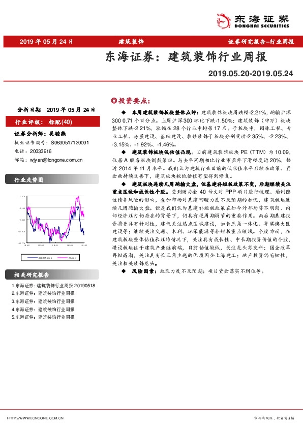 建筑装饰行业周报