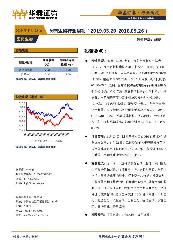 医药生物行业周报