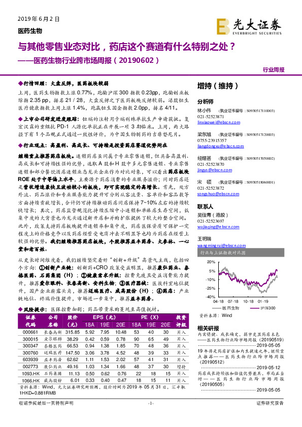 医药生物行业跨市场周报：与其他零售业态对比，药店这个赛道有什么特别之处？
