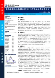 医药行业周报：深化医药卫生体制改革2019年重点工作任务出炉